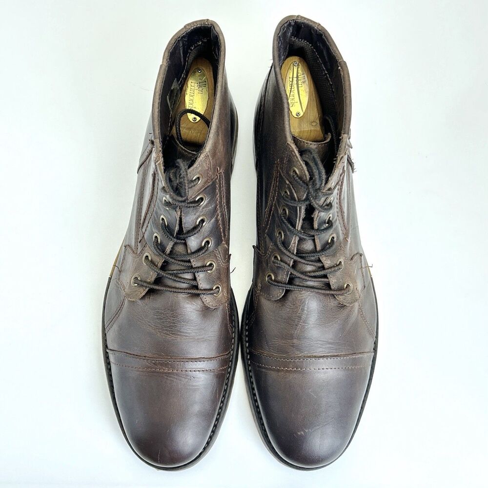 Bull Boxer Brosus Ankle Boots Mens 13 Brown Leather Lace Up Cap Toe Distressed - Picture 3 of 8